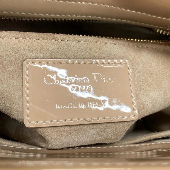 Auth DIOR/ChristianDior Lady Dior Small M0531OWCB_49PU Pink Beige Patent Leather - Picture 6 of 16